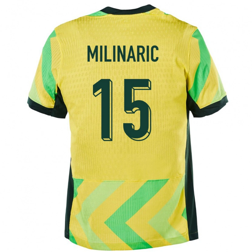 DanxenメンズオーストラリアAnton Milinaric#15金色ホームシャツ24-26ジャージーユニフォーム