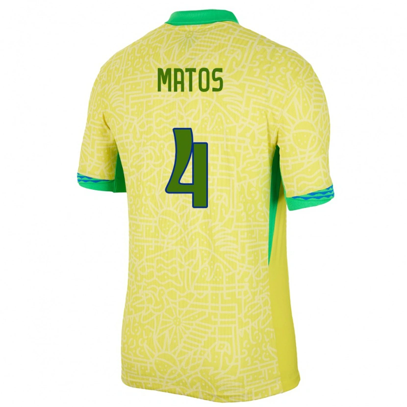 DanxenメンズブラジルRyan Matos#4黄ホームシャツ24-26ジャージーユニフォーム