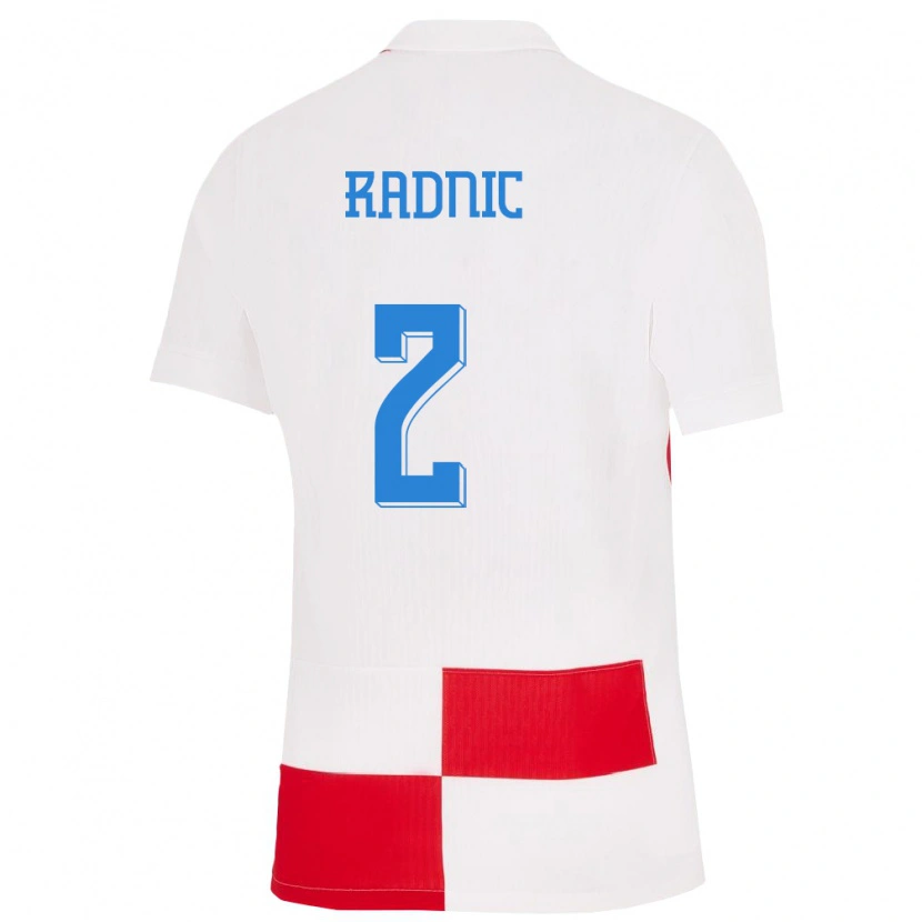 DanxenメンズクロアチアNikola Radnic#2赤白ホームシャツ24-26ジャージーユニフォーム