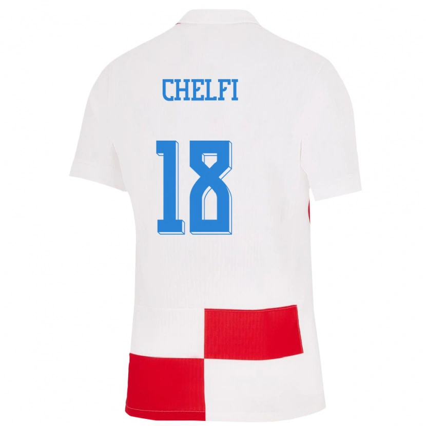 DanxenメンズクロアチアLovro Chelfi#18赤白ホームシャツ24-26ジャージーユニフォーム