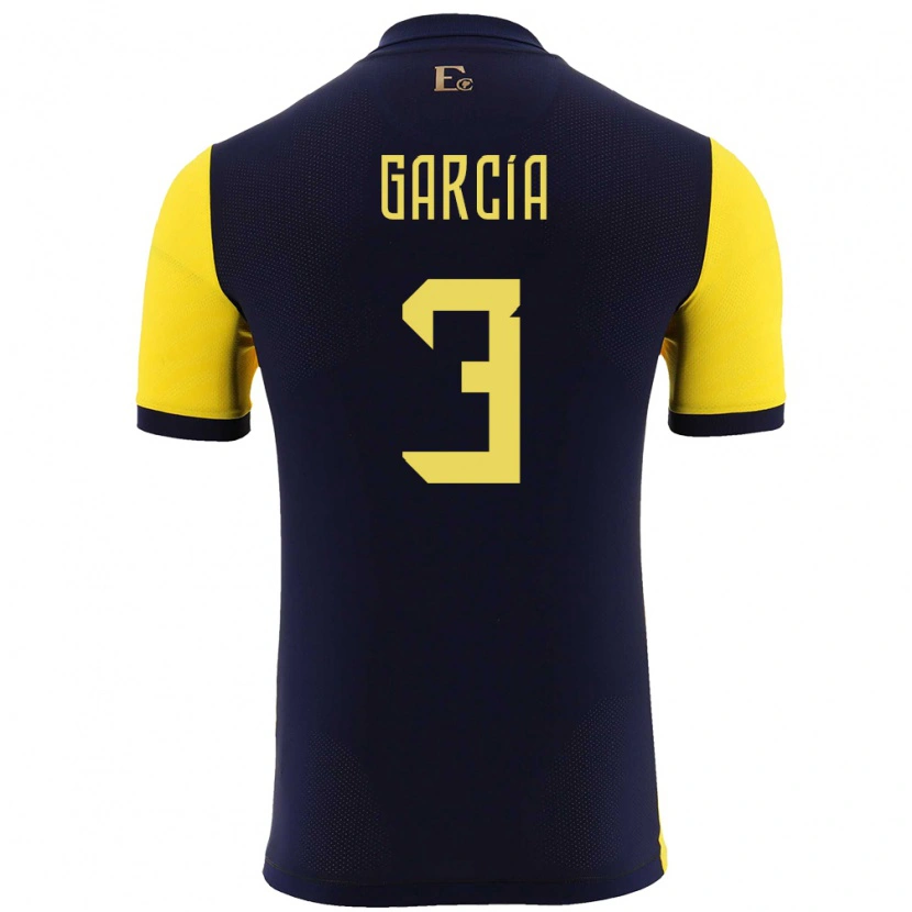 DanxenメンズエクアドルChristian García#3黄ホームシャツ24-26ジャージーユニフォーム