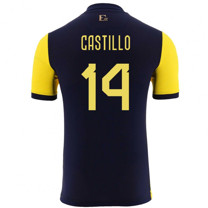 DanxenメンズエクアドルDarío Castillo#14黄ホームシャツ24-26ジャージーユニフォーム