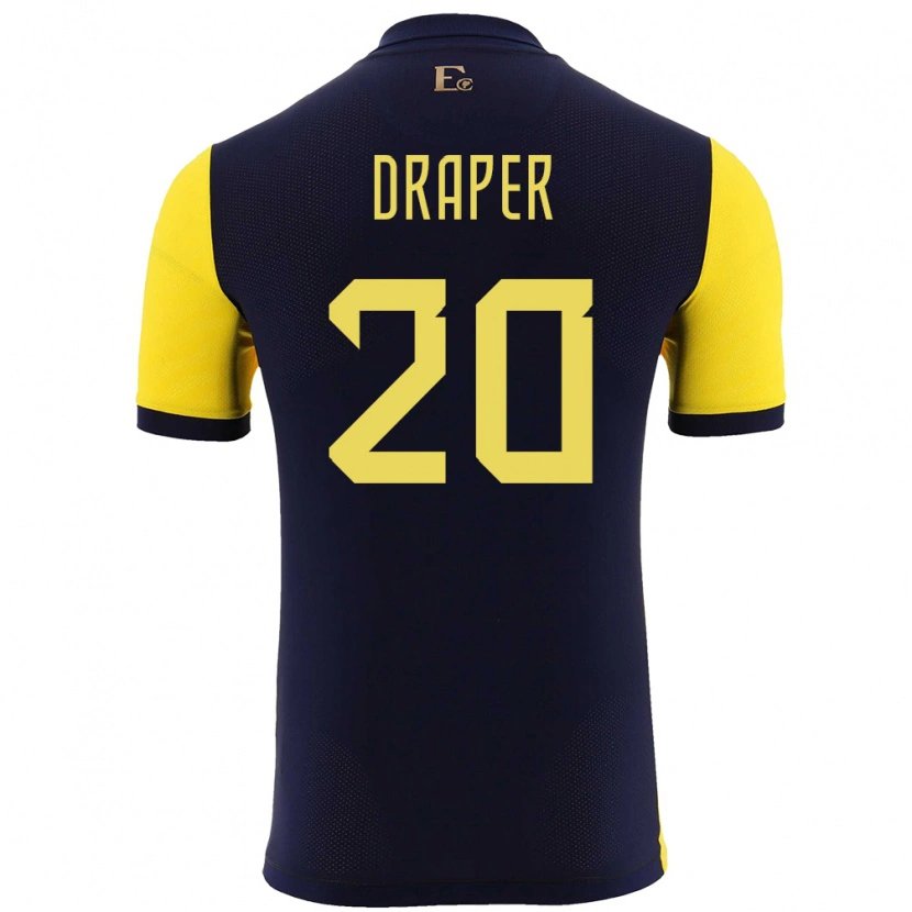 DanxenメンズエクアドルAndrew Draper#20黄ホームシャツ24-26ジャージーユニフォーム