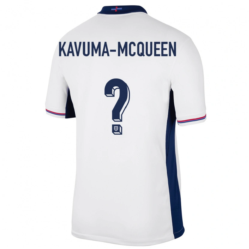 DanxenメンズイングランドRyan Kavuma-Mcqueen#0白ホームシャツ24-26ジャージーユニフォーム