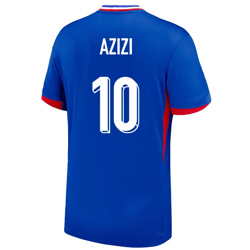 DanxenメンズフランスIlyas Azizi#10青ホームシャツ24-26ジャージーユニフォーム