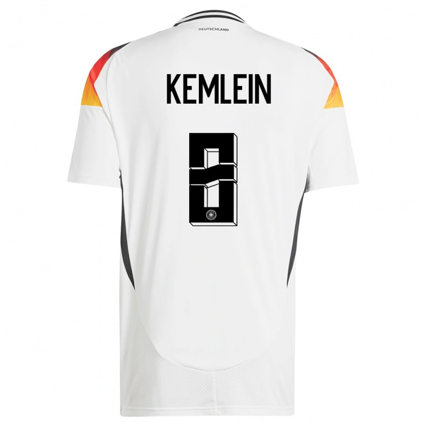 DanxenメンズドイツAljoscha Kemlein#8白ホームシャツ24-26ジャージーユニフォーム