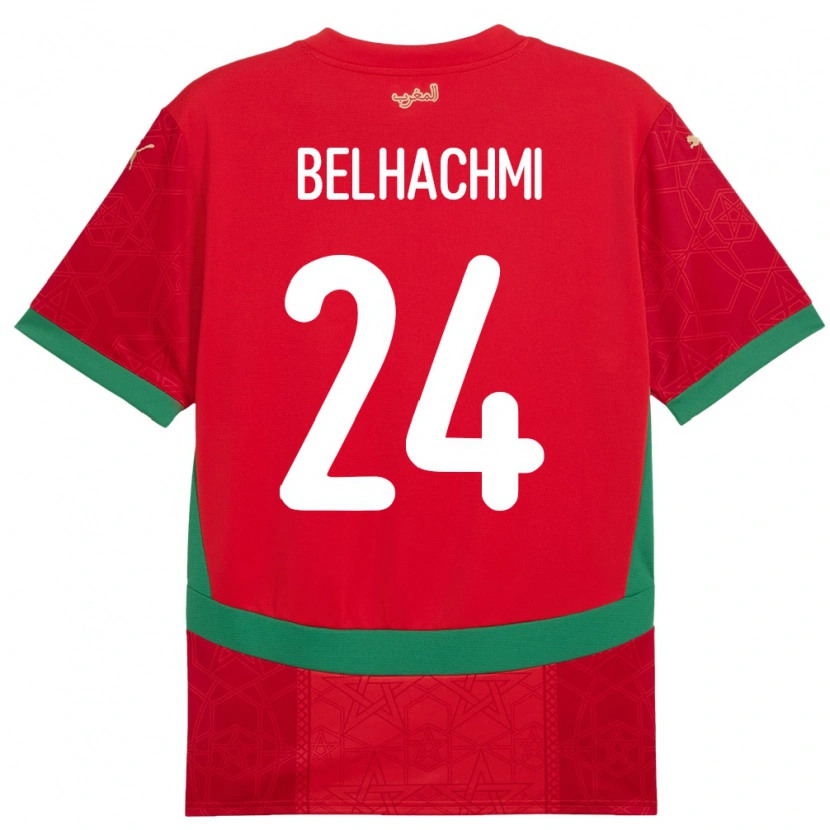 DanxenメンズモロッコYahya Belhachmi#24赤ホームシャツ24-26ジャージーユニフォーム