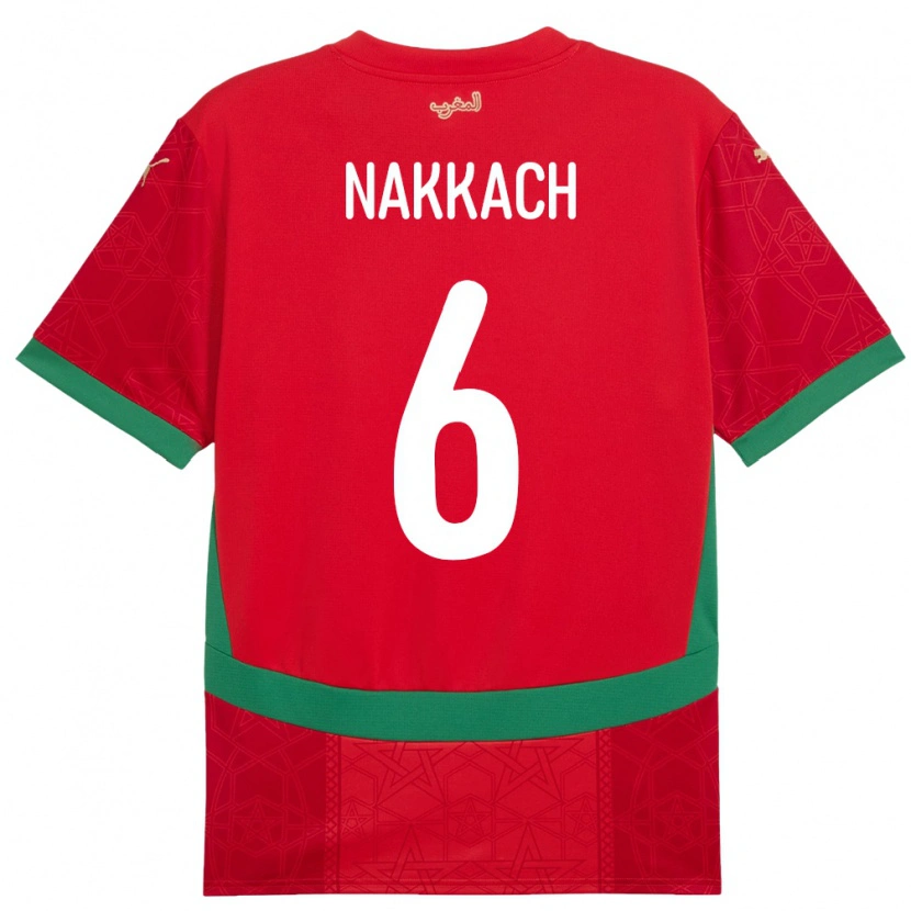 DanxenメンズモロッコElodie Nakkach#6赤ホームシャツ24-26ジャージーユニフォーム