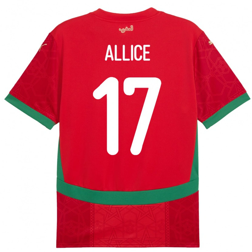DanxenメンズモロッコEva Allice#17赤ホームシャツ24-26ジャージーユニフォーム