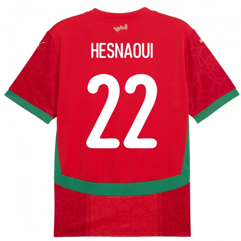 DanxenメンズモロッコHind Hesnaoui#22赤ホームシャツ24-26ジャージーユニフォーム