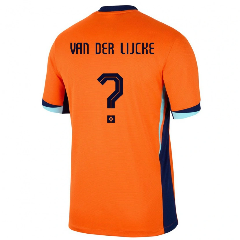 DanxenメンズオランダDonny Van Der Lijcke#0オレンジホームシャツ24-26ジャージーユニフォーム