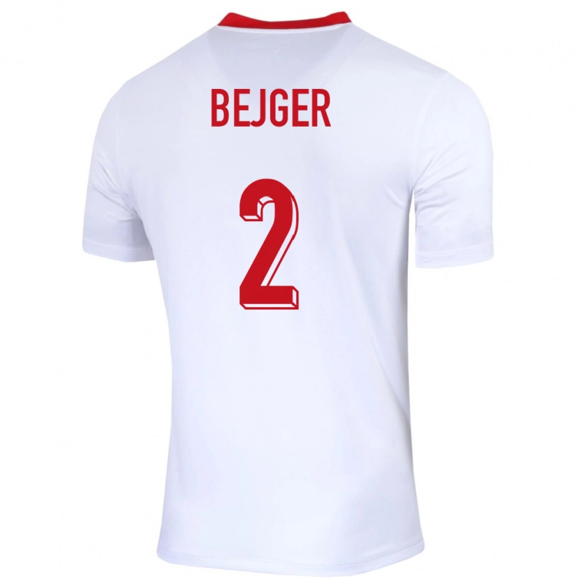 DanxenメンズポーランドLukasz Bejger#2白ホームシャツ24-26ジャージーユニフォーム