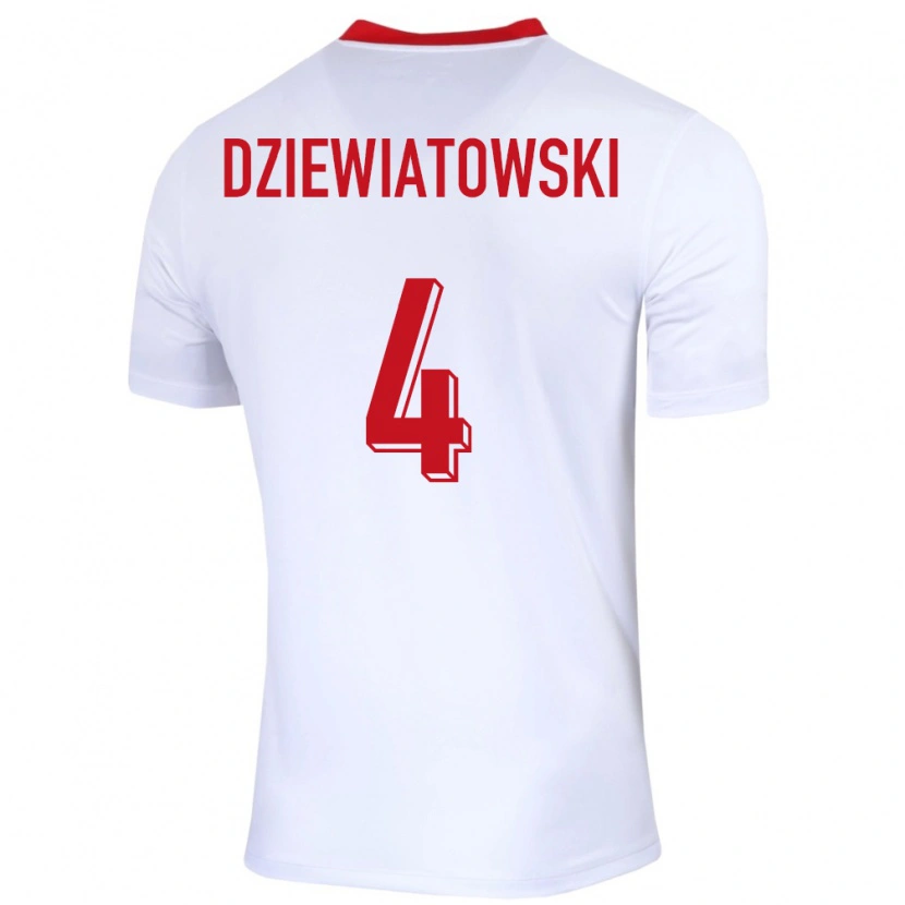 DanxenメンズポーランドMateusz Dziewiatowski#4白ホームシャツ24-26ジャージーユニフォーム