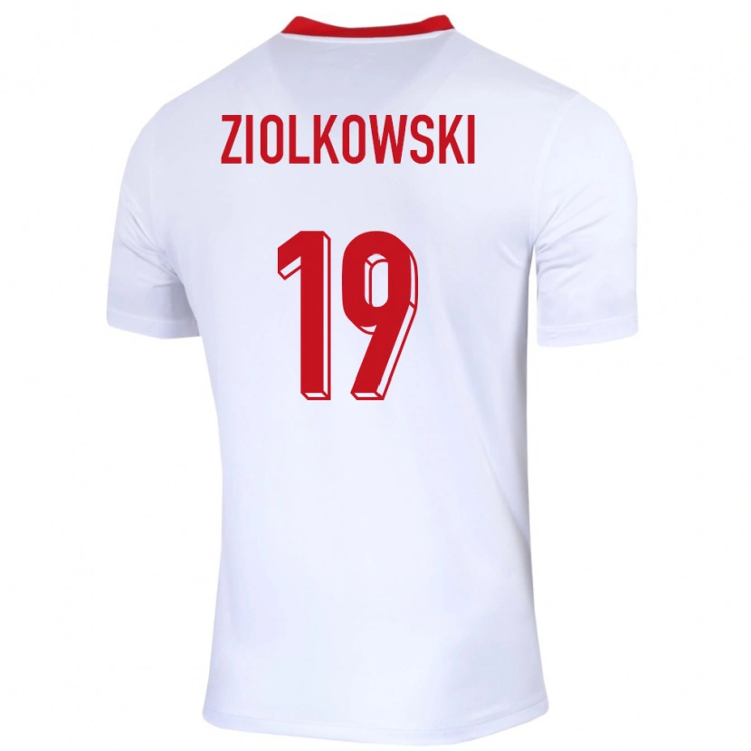 DanxenメンズポーランドJan Ziolkowski#19白ホームシャツ24-26ジャージーユニフォーム