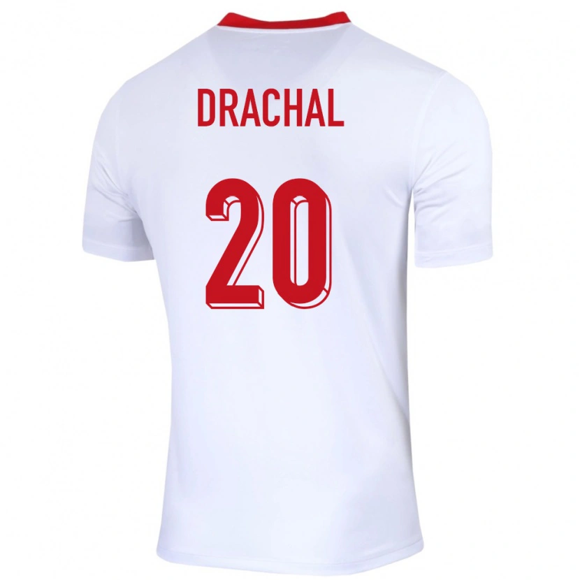 DanxenメンズポーランドDawid Drachal#20白ホームシャツ24-26ジャージーユニフォーム