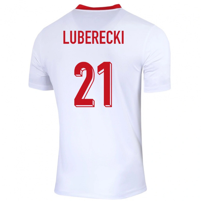DanxenメンズポーランドFilip Luberecki#21白ホームシャツ24-26ジャージーユニフォーム