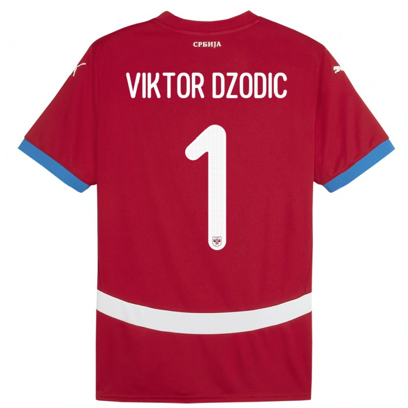 DanxenメンズセルビアViktor Dzodic#1赤ホームシャツ24-26ジャージーユニフォーム
