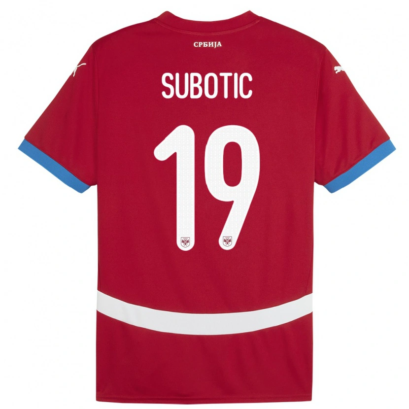 DanxenメンズセルビアVasilije Subotic#19赤ホームシャツ24-26ジャージーユニフォーム
