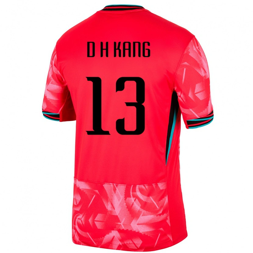 Danxenメンズ韓国Dong-Hyun Kang#13赤ホームシャツ24-26ジャージーユニフォーム