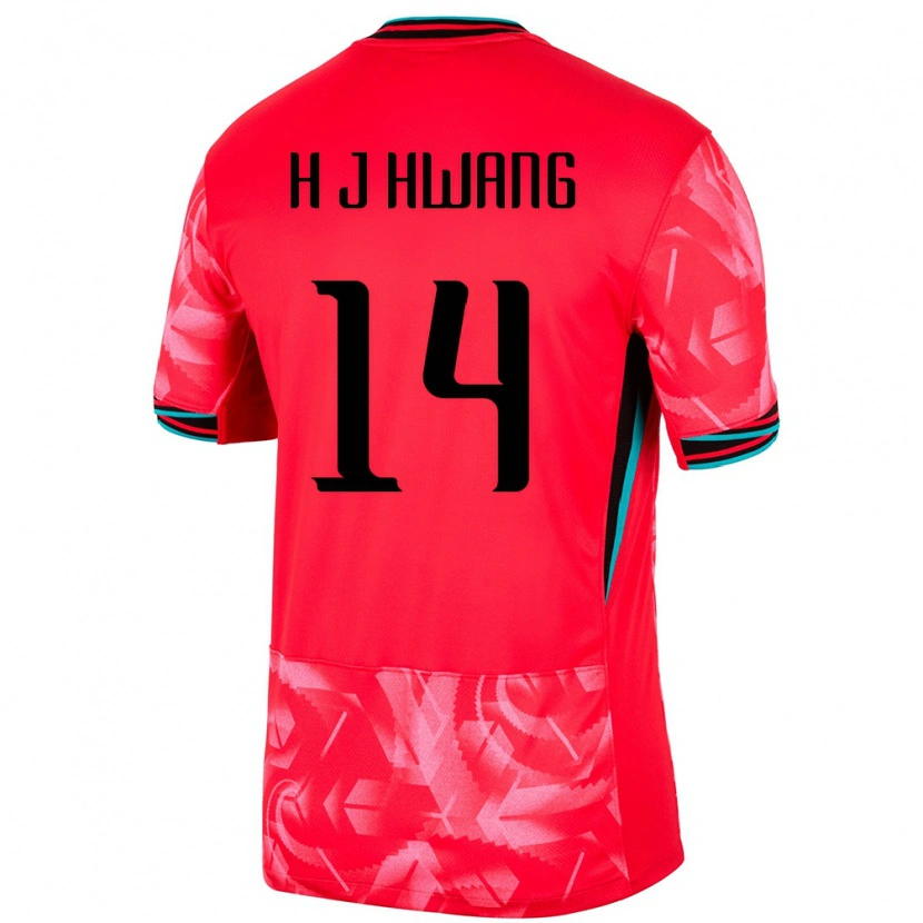 Danxenメンズ韓国Jeong-Ho Hwang#14赤ホームシャツ24-26ジャージーユニフォーム