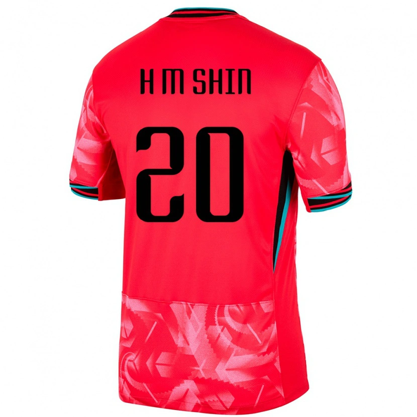 Danxenメンズ韓国Min-Ha Shin#20赤ホームシャツ24-26ジャージーユニフォーム