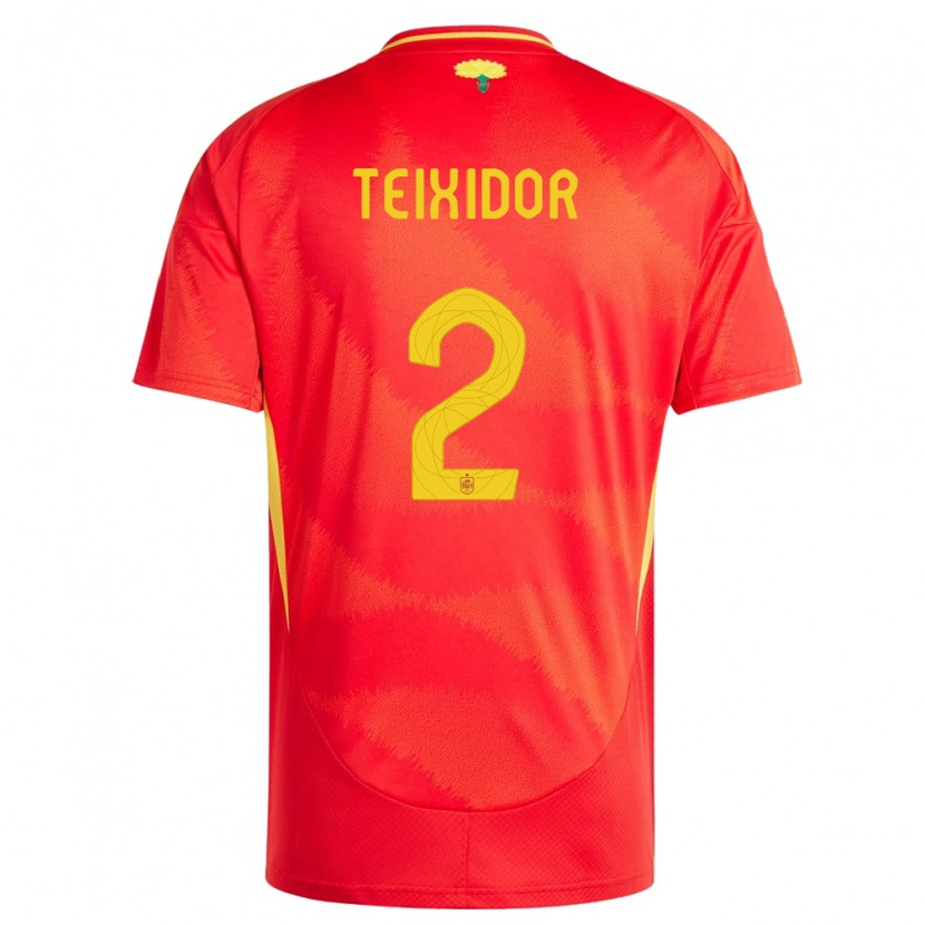 DanxenメンズスペインNil Teixidor#2赤ホームシャツ24-26ジャージーユニフォーム