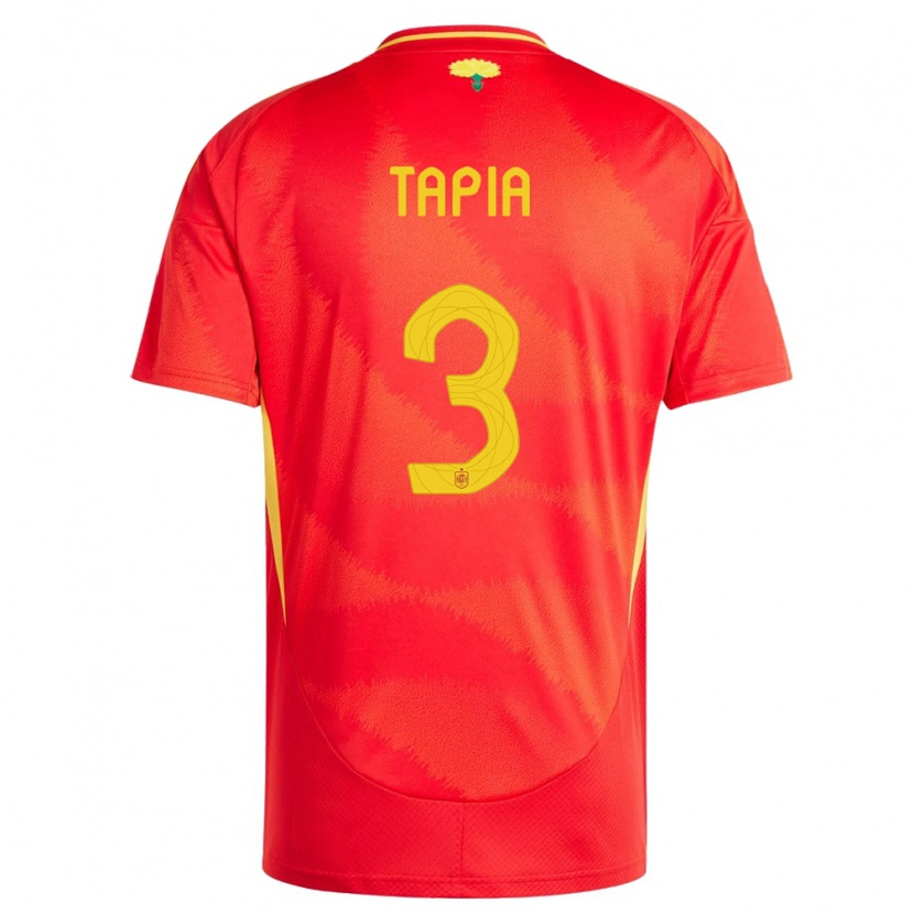 DanxenメンズスペインUnai Tapia#3赤ホームシャツ24-26ジャージーユニフォーム
