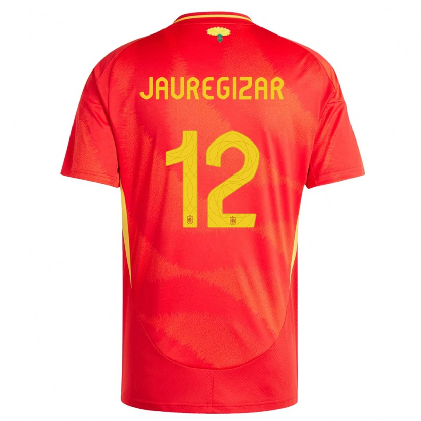 DanxenメンズスペインMikel Jauregizar#12赤ホームシャツ24-26ジャージーユニフォーム