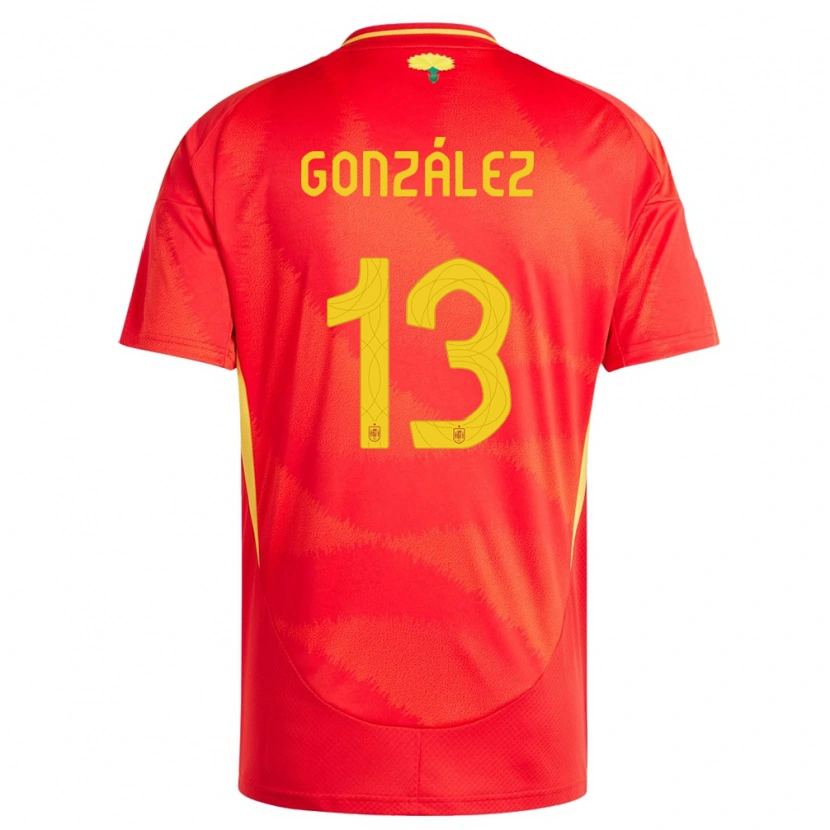 DanxenメンズスペインManu González#13赤ホームシャツ24-26ジャージーユニフォーム