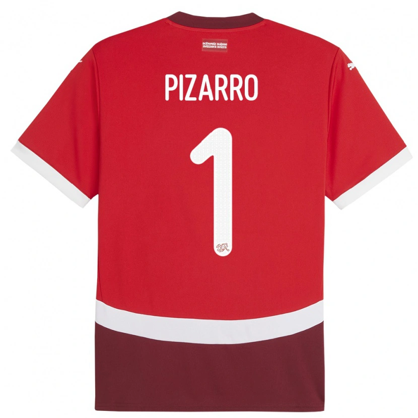 DanxenメンズスイスThéodore Pizarro#1赤ホームシャツ24-26ジャージーユニフォーム