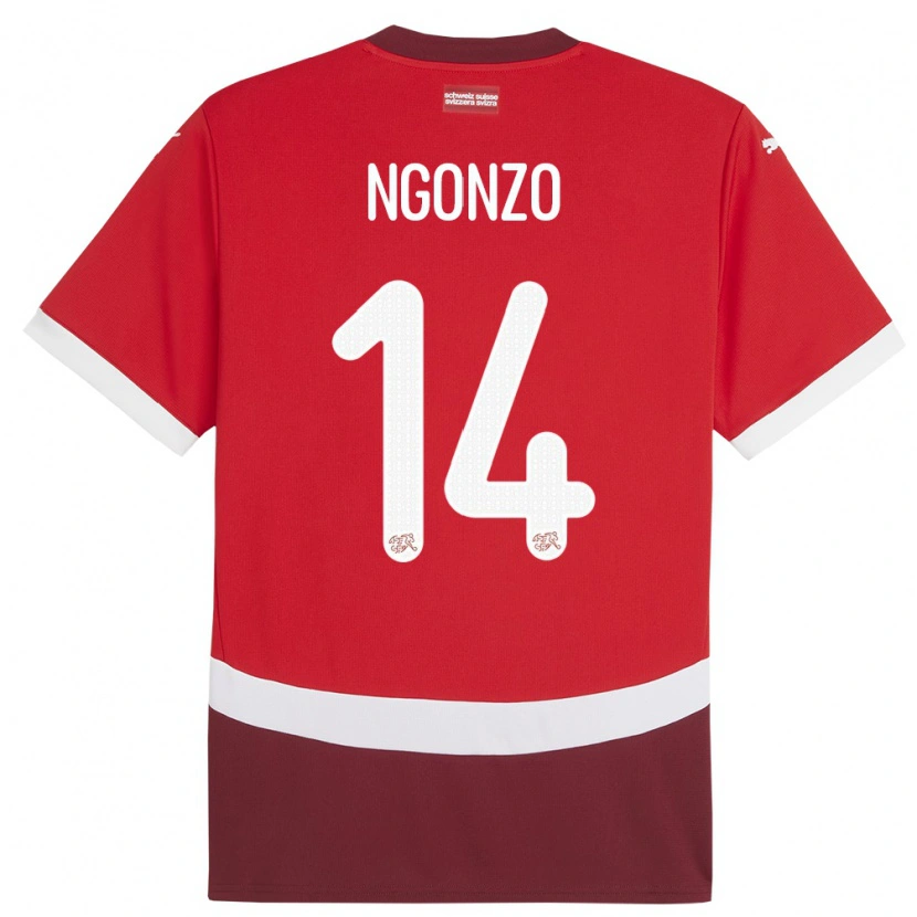 DanxenメンズスイスDircssi Ngonzo#14赤ホームシャツ24-26ジャージーユニフォーム