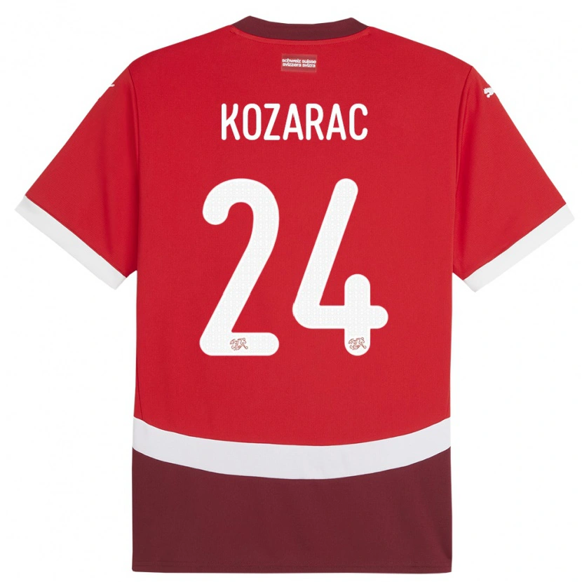 DanxenメンズスイスHaris Kozarac#24赤ホームシャツ24-26ジャージーユニフォーム