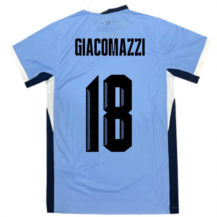 DanxenメンズウルグアイSebastian Giacomazzi#18白黒ホームシャツ24-26ジャージーユニフォーム