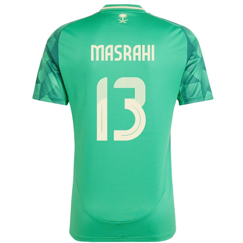 DanxenメンズサウジアラビアMubarak Masrahi#13緑ホームシャツ24-26ジャージーユニフォーム