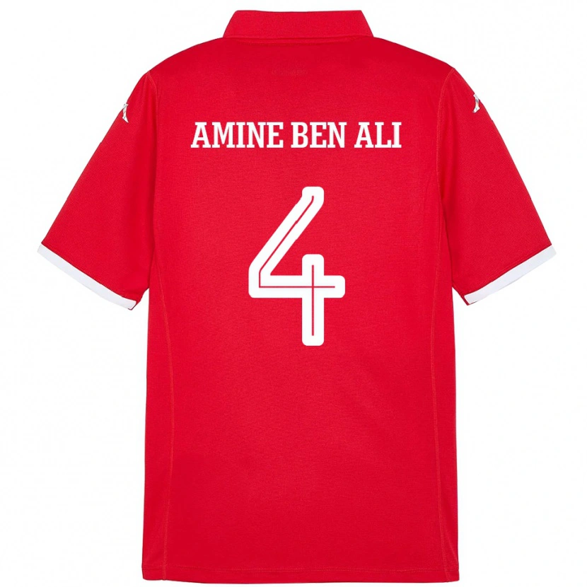 DanxenメンズチュニジアMohamed Amine Ben Ali#4赤ホームシャツ24-26ジャージーユニフォーム