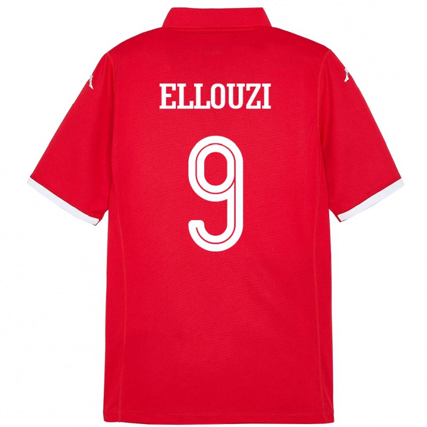 DanxenメンズチュニジアSabrine Ellouzi#9赤ホームシャツ24-26ジャージーユニフォーム