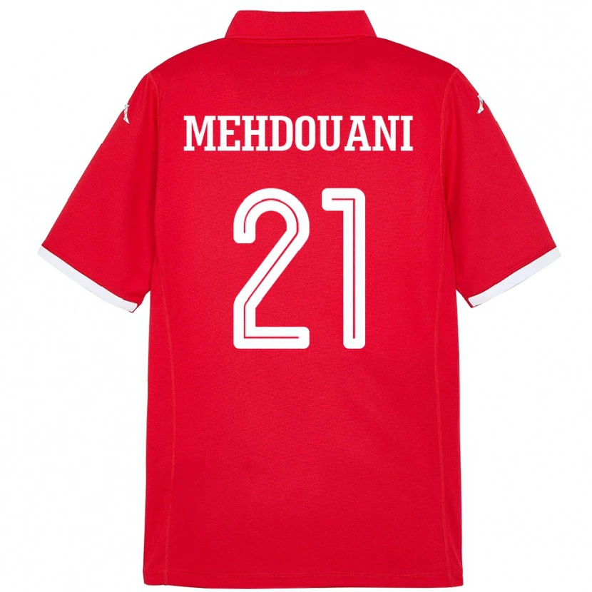 DanxenメンズチュニジアFiras Mehdouani#21赤ホームシャツ24-26ジャージーユニフォーム