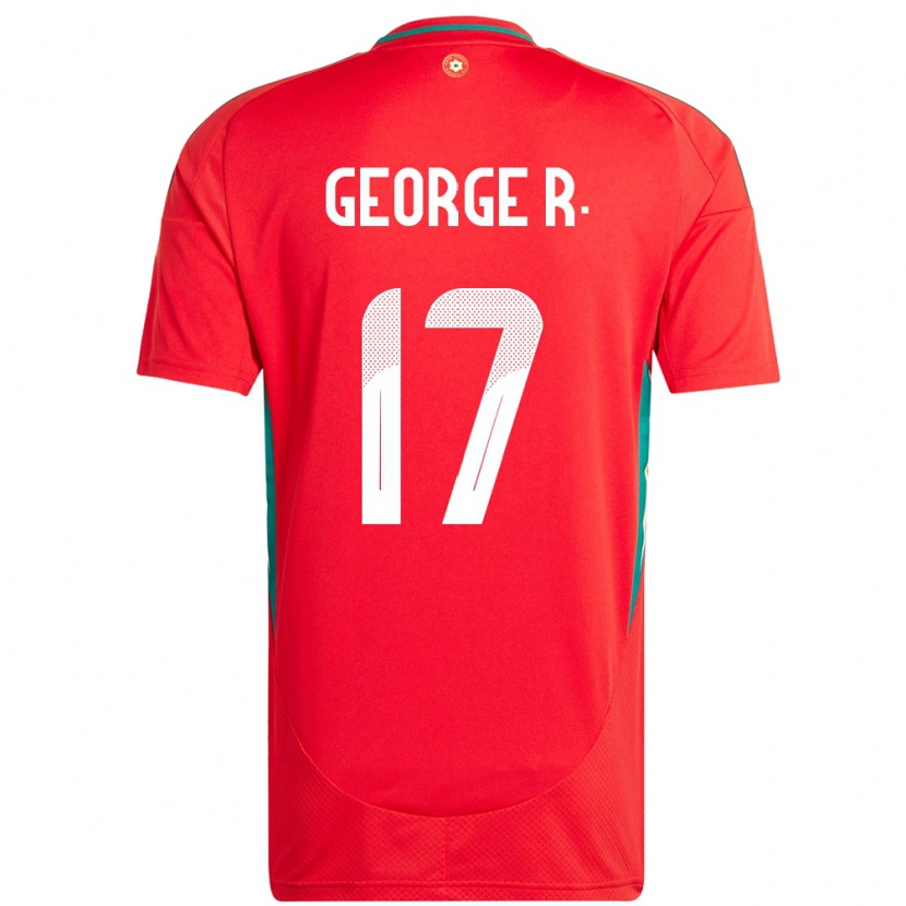 DanxenメンズウェールズGeorge Robinson#17赤ホームシャツ24-26ジャージーユニフォーム