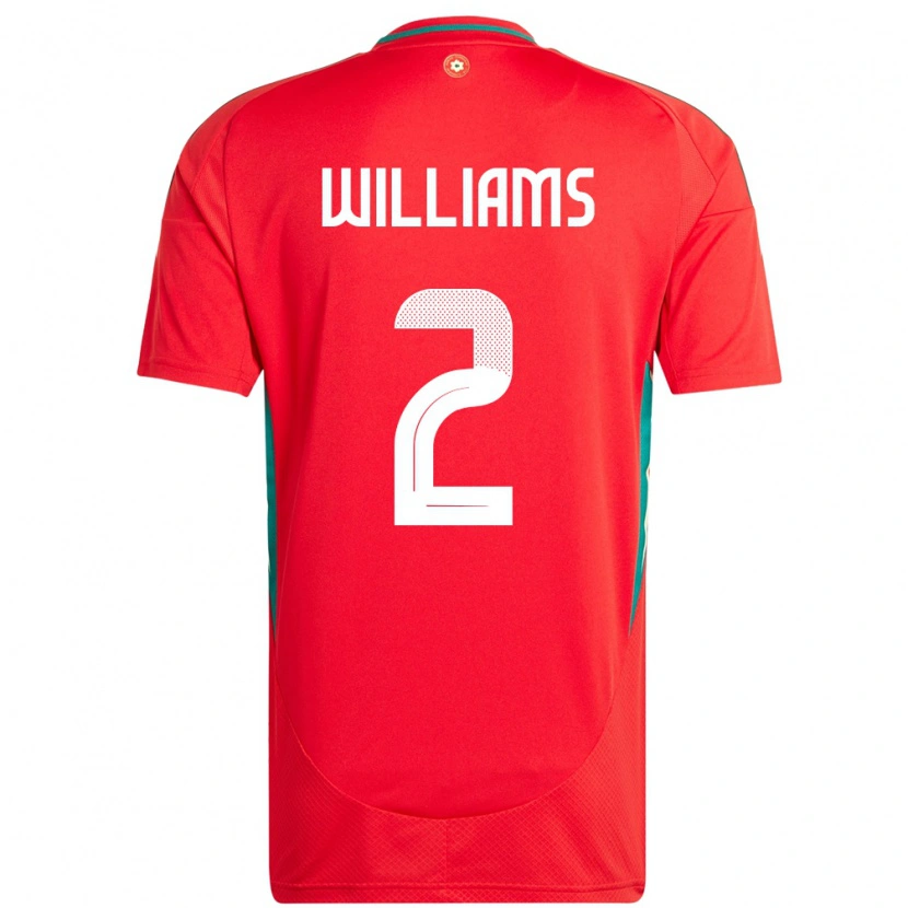 DanxenメンズウェールズMorgan Williams#2赤ホームシャツ24-26ジャージーユニフォーム