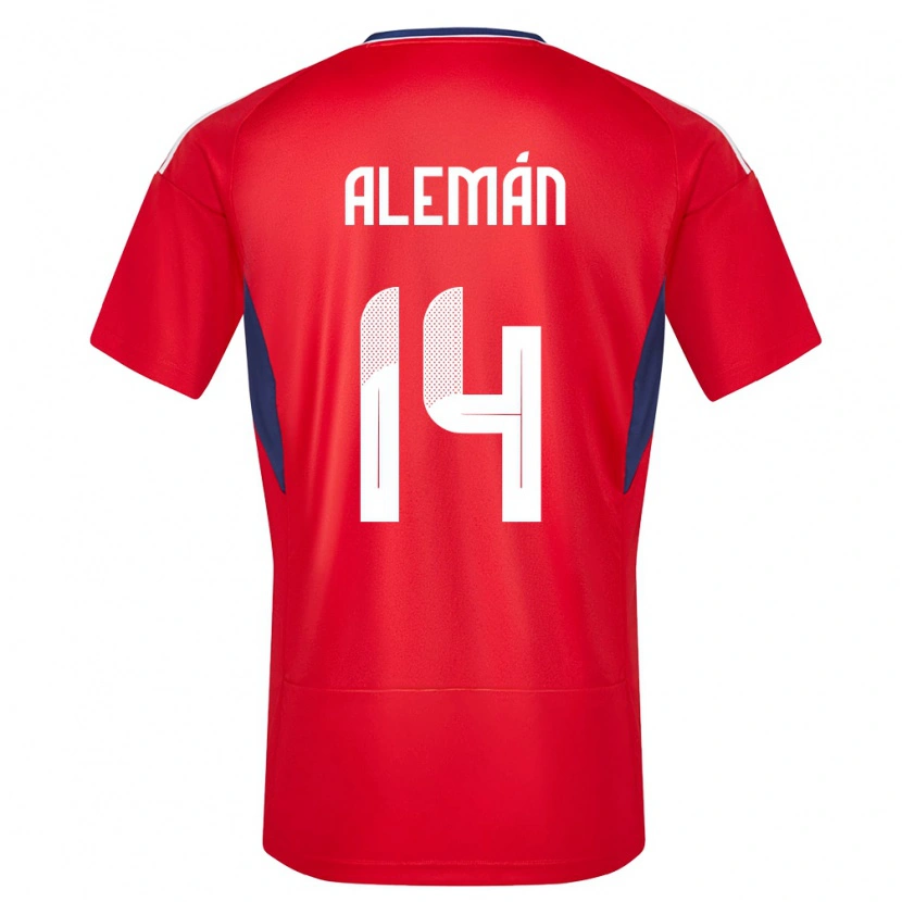 DanxenメンズコスタリカJeremy Alemán#14赤ホームシャツ24-26ジャージーユニフォーム