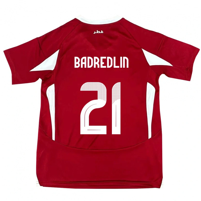 DanxenメンズカタールMarwan Badredlin#21赤ホームシャツ24-26ジャージーユニフォーム