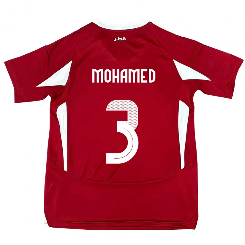 DanxenメンズカタールMotaman Mohamed#3赤ホームシャツ24-26ジャージーユニフォーム