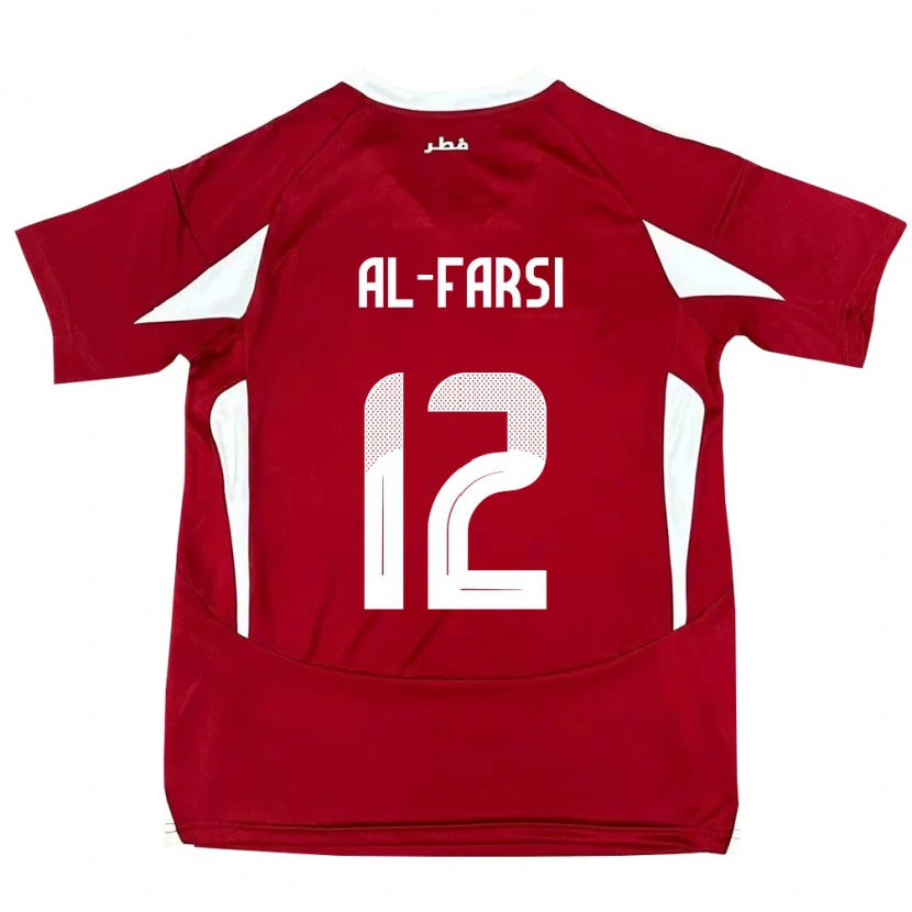 DanxenメンズカタールFaiz Al-Farsi#12赤ホームシャツ24-26ジャージーユニフォーム