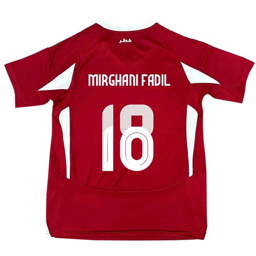 DanxenメンズカタールAwab Mirghani Fadil#18赤ホームシャツ24-26ジャージーユニフォーム
