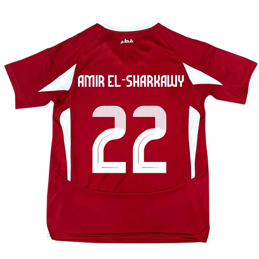 DanxenメンズカタールGalal Amir El-Sharkawy#22赤ホームシャツ24-26ジャージーユニフォーム