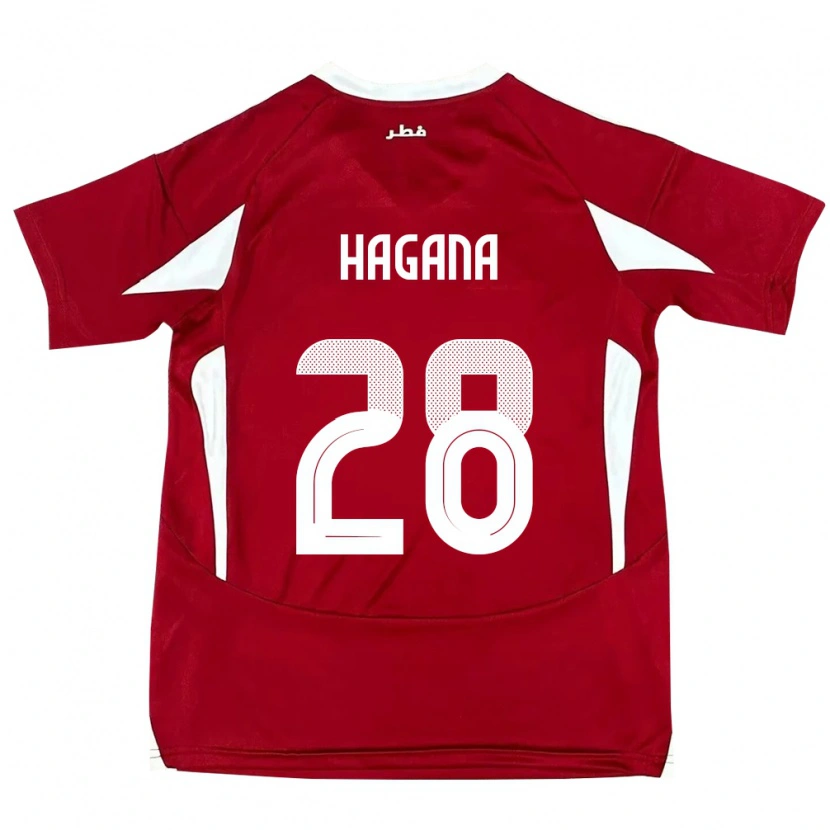 DanxenメンズカタールAhmed Hagana#28赤ホームシャツ24-26ジャージーユニフォーム
