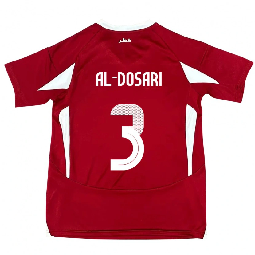 DanxenメンズカタールDana Al Dosari#3赤ホームシャツ24-26ジャージーユニフォーム