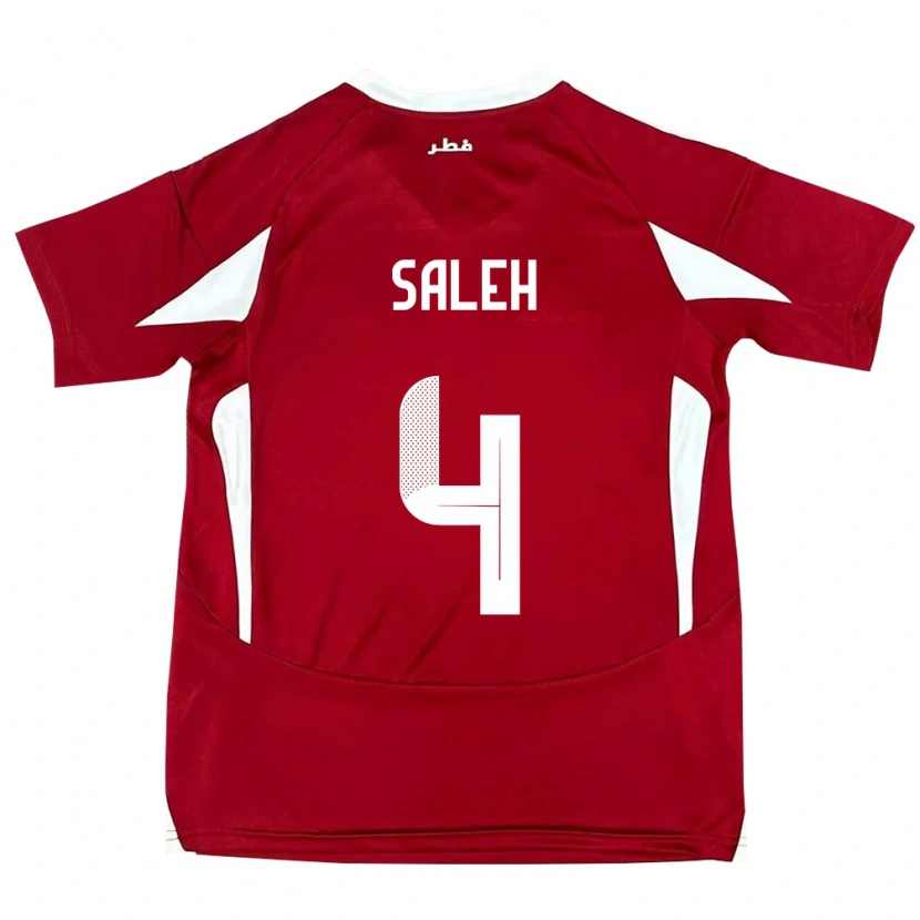DanxenメンズカタールHagar Saleh#4赤ホームシャツ24-26ジャージーユニフォーム