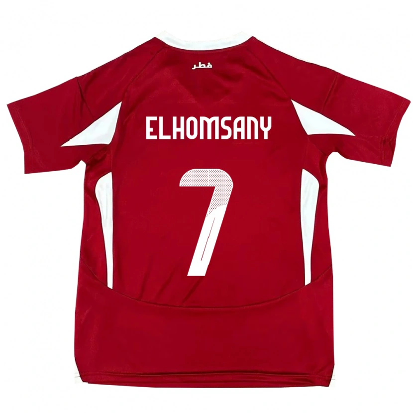 DanxenメンズカタールYasmeen Elhomsany#7赤ホームシャツ24-26ジャージーユニフォーム