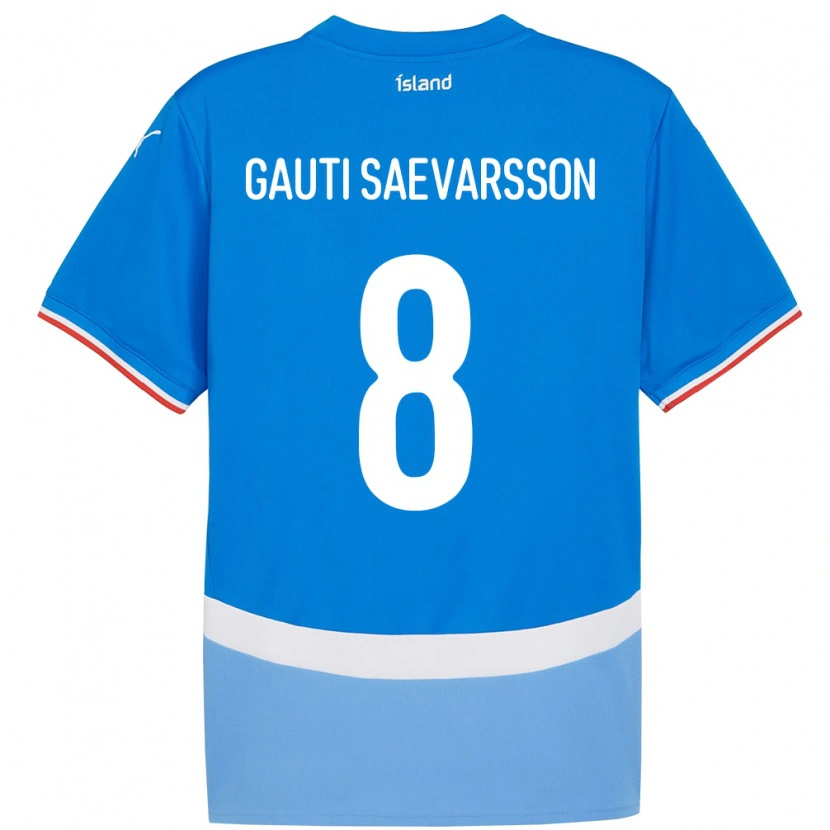 DanxenメンズアイスランドGudmar Gauti Saevarsson#8青ホームシャツ24-26ジャージーユニフォーム